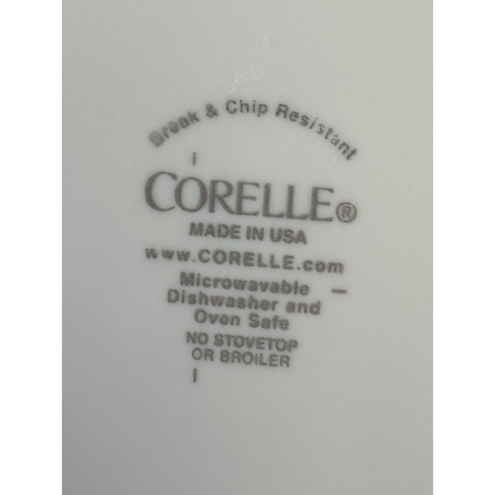 Vintage Corelle Abundance Salad Plates Set of 4 Cream Blue Red Trim Made in USA - Picture 4 of 6